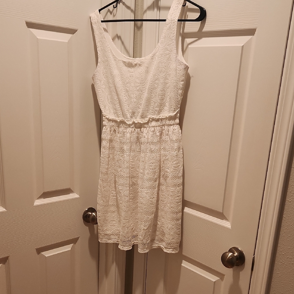 AUW White Lace Mini Dress